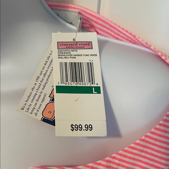 Vineyard Vines Malibu Pink Striped Dress - Picture 2 of 9